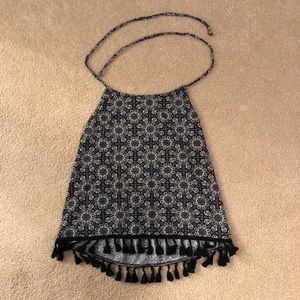 Halter top with fringe